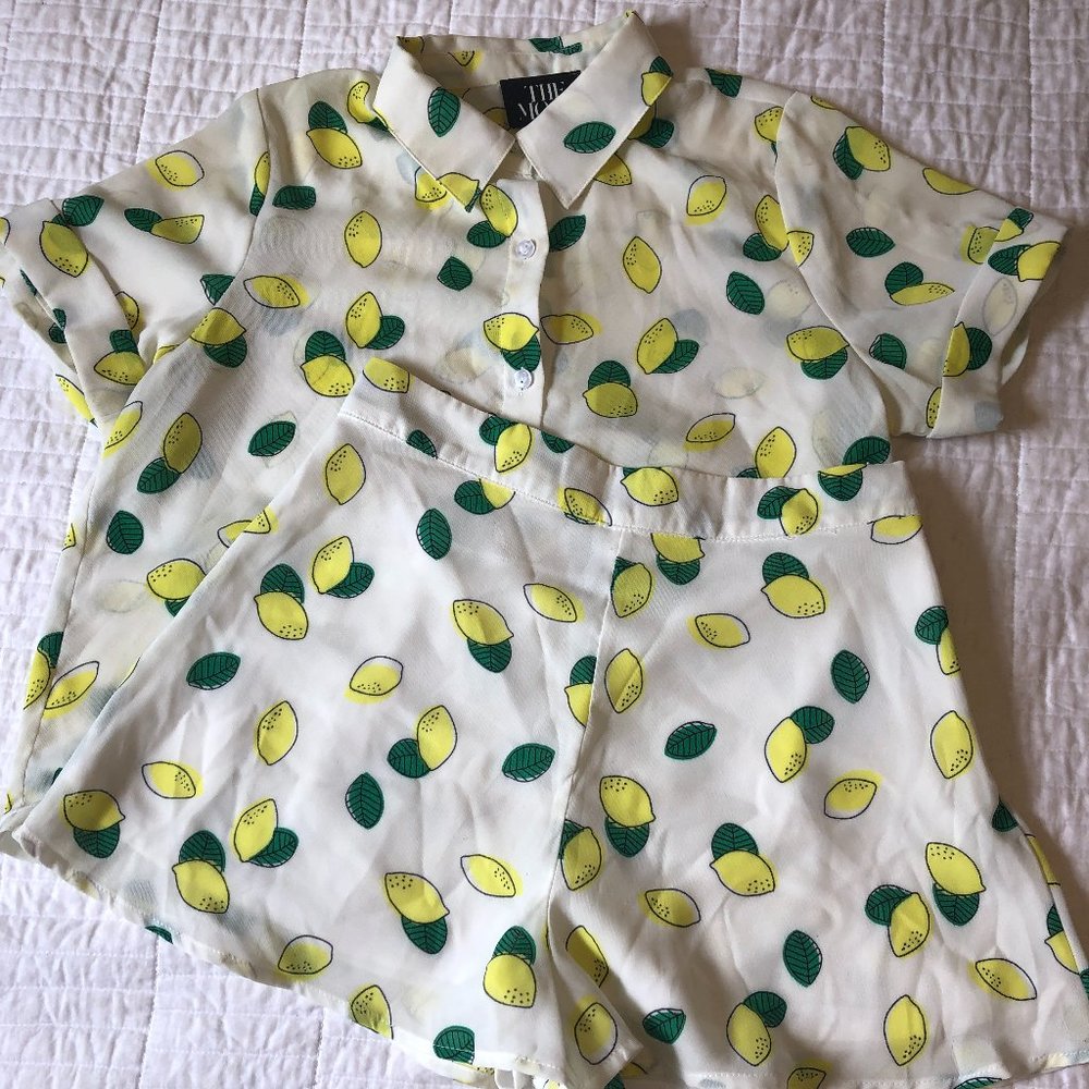 Lemon Printed Matching Set